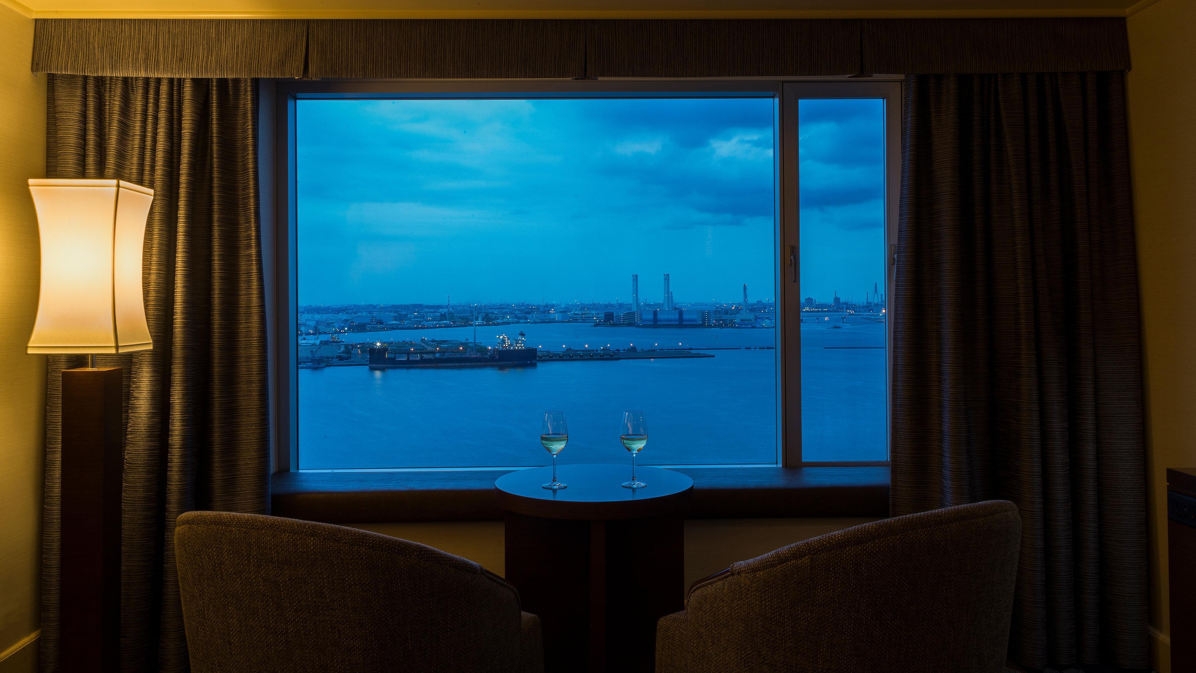 فندق إنتركونتيننتال يوكوهاما غراند يوكوهامَ المظهر الخارجي الصورة View from a room at the hotel